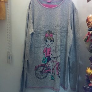 KIDCENTRAL BRAND Cozy Cotton PJs; pink/silver. EU size 170/176 (US size 15/16)